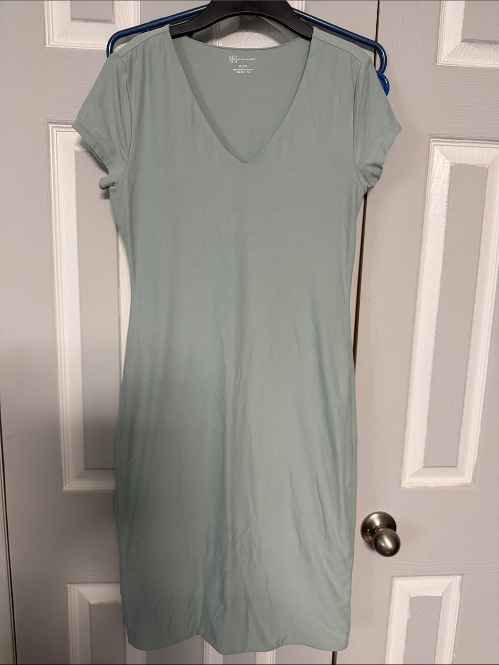 No Boundaries mint color V-Neck Midi Dress